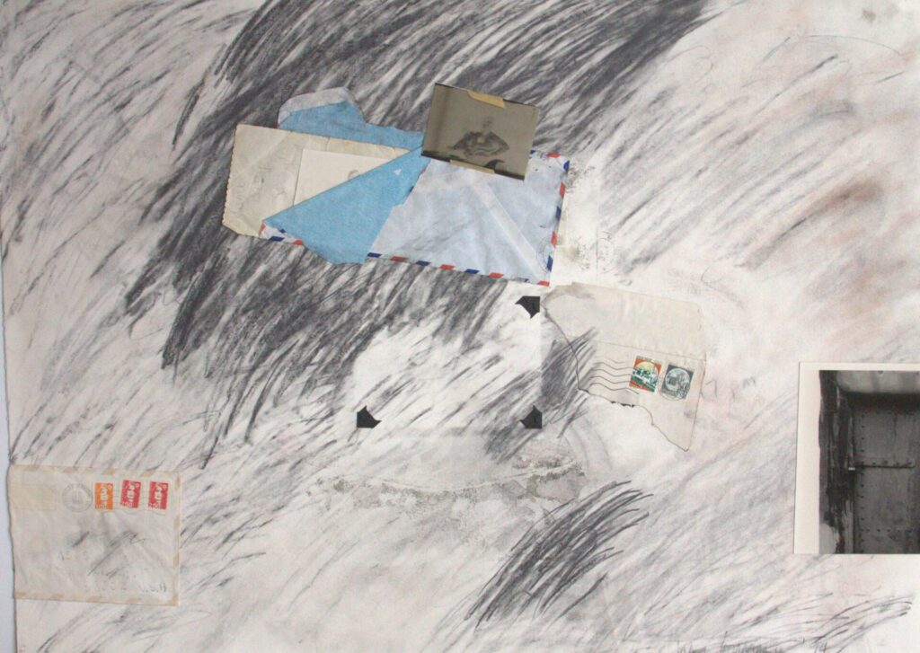 Time Drawing No.3 22" x 30" Graphite and found objects